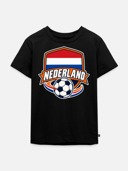 Niederlande Fußball - Kinder Premium Bio T-Shirt - Schwarz