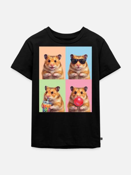 Hamsters Hamster - Kinder Premium Bio T-Shirt - Schwarz