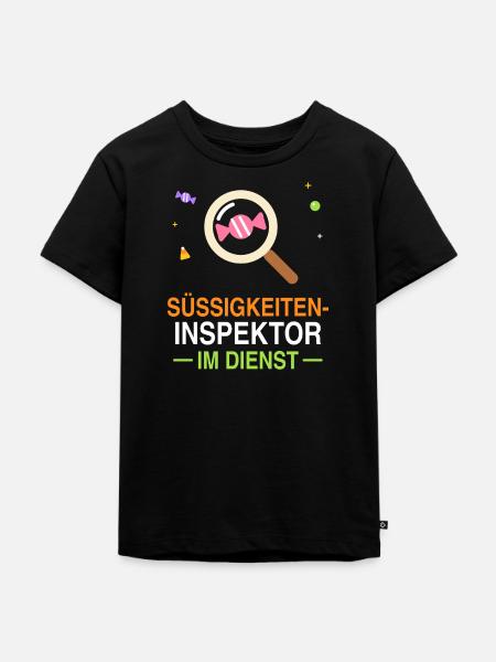 Süßigkeiten-Inspektor im Dienst – Halloween - Kinder Premium Bio T-Shirt - Schwarz