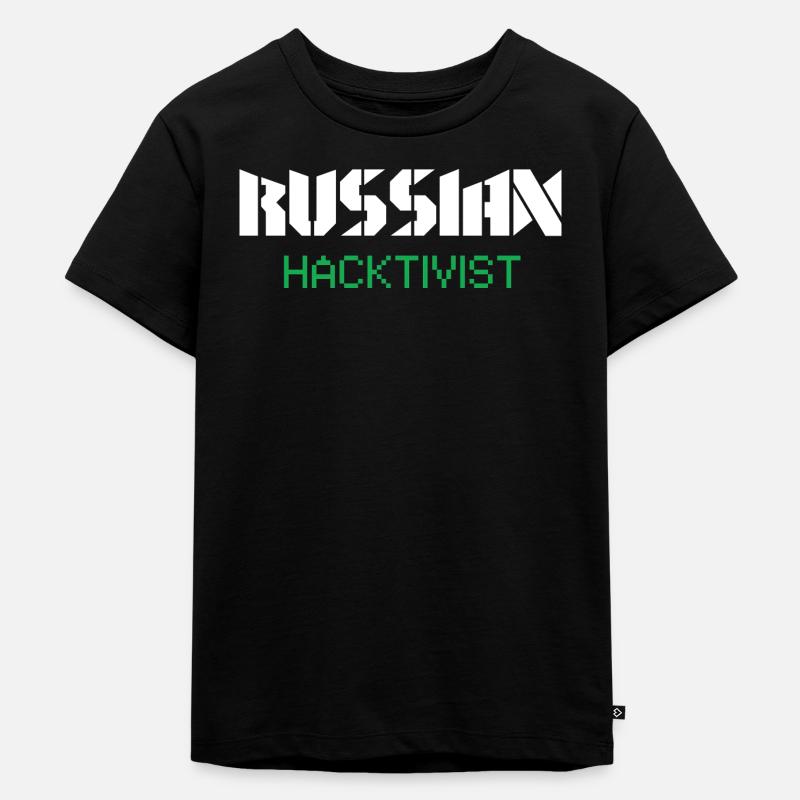 Russian Hacktivist Cyber Security Design - Kinder Premium Bio T-Shirt - Schwarz