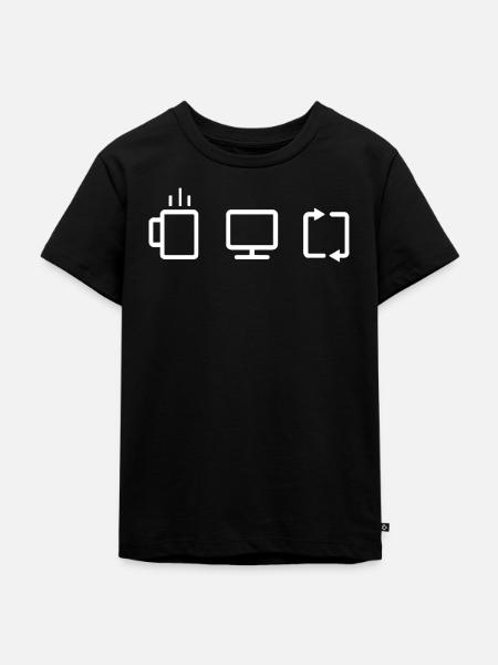 Programmierer, Softwareingenieur, Programmierer, Kaffeearbeit, - Kinder Premium Bio T-Shirt - Schwarz