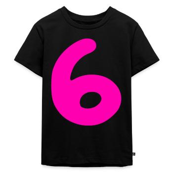 6 ans anniversaire rose - T-shirt Premium bio Enfant - noir - Devant - Mikhail (115cm)