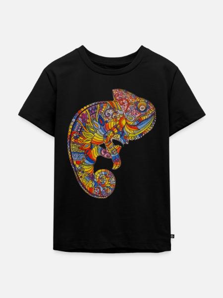 Colourful Chameleon - Kinder Premium Bio T-Shirt - Schwarz