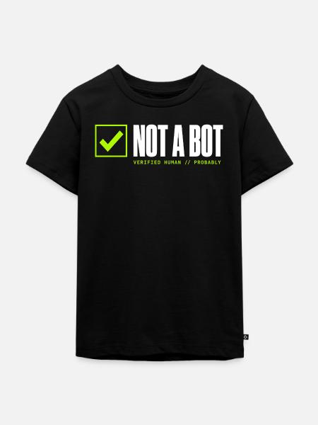 Kein Bot - Kinder Premium Bio T-Shirt - Schwarz
