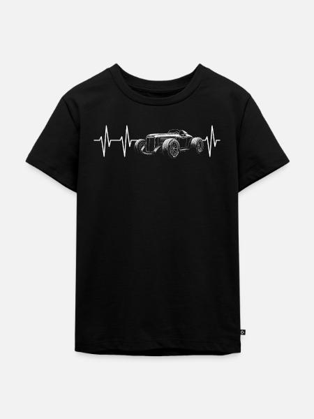 Oldtimer Herzschlag Retro Car - Kinder Premium Bio T-Shirt - Schwarz