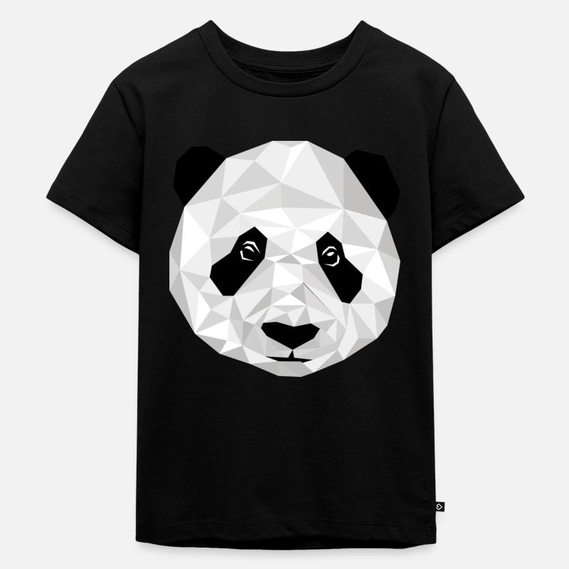 Grafischer Panda 2 - Kinder Premium Bio T-Shirt - Schwarz