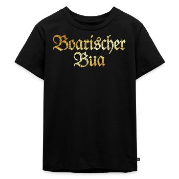 Boarischer Bua - Bayerischer Bube (Goldgelb) - Kinder Premium Bio T-Shirt - Schwarz - Vorne - Mikhail (115cm)