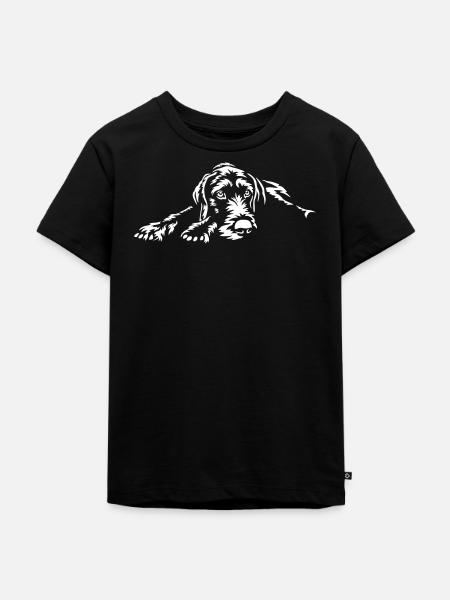 Deutsch Drahthaar "Black Edition" - Kinder Premium Bio T-Shirt - Schwarz