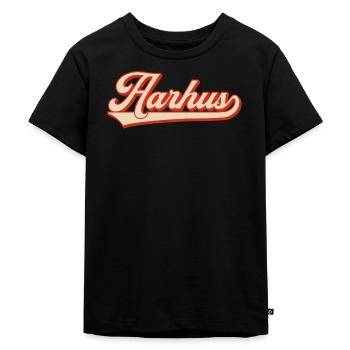 Look rétro Aarhus – Lettrage Danemark - T-shirt Premium bio Enfant - noir - Devant - Mikhail (115cm)