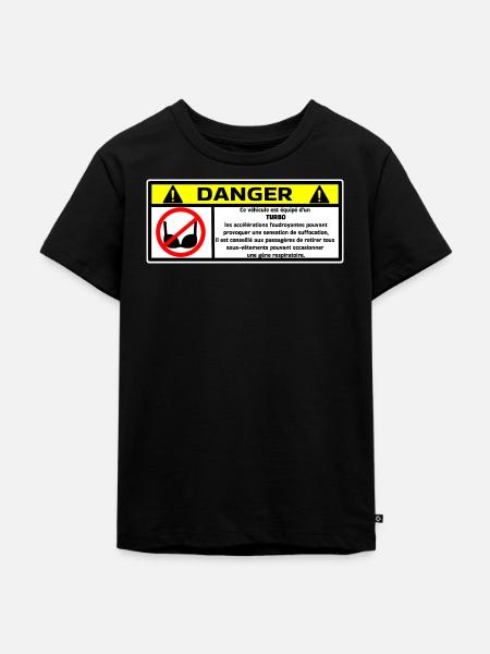 Gefahr Turbo - Kinder Premium Bio T-Shirt - Schwarz
