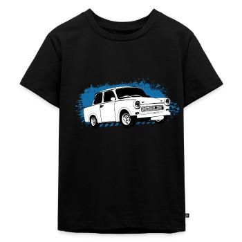 Trabi Trabbi  Pappe DDR Fahrzeug Geschenk - Kinder Premium Bio T-Shirt - Schwarz - Vorne - Mikhail (115cm)