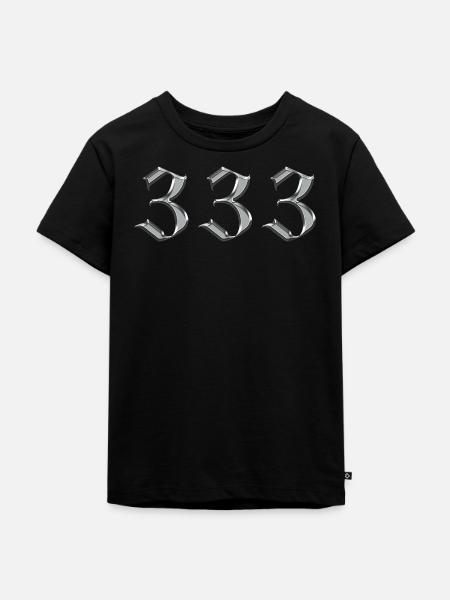 Angel Nummer 333 Unterstützung - Kinder Premium Bio T-Shirt - Schwarz