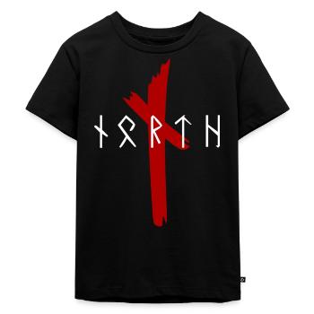 Wikinger - Walhalla - Odin - NORTH - Runen - Kinder Premium Bio T-Shirt - Schwarz - Vorne - Mikhail (115cm)