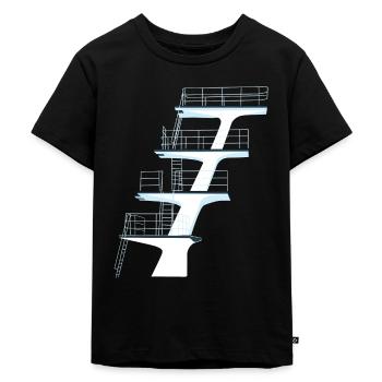 tour de plongée piscine extérieure - T-shirt Premium bio Enfant - noir - Devant - Mikhail (115cm)
