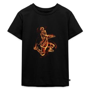 Handball / Handballer / Geschenk - Kinder Premium Bio T-Shirt - Schwarz - Vorne - Mikhail (115cm)