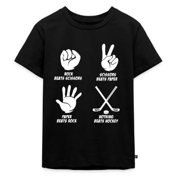 Hockey Hockeyspieler Eishockey Geschenk - Kinder Premium Bio T-Shirt - Schwarz - Vorne - Mikhail (115cm)