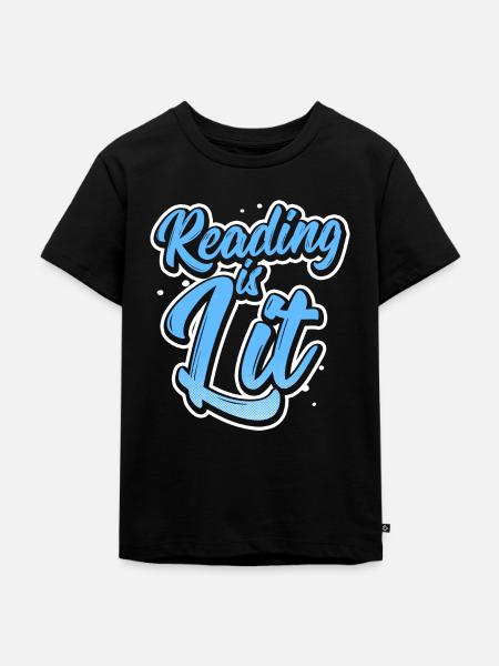 Geschenk für Leseratte oder Bücherwurm - Kinder Premium Bio T-Shirt - Schwarz