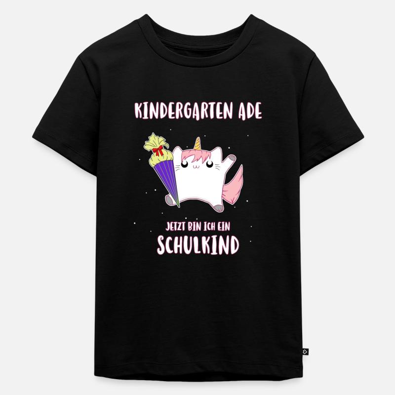 Caticorn Schulkind - Kinder Premium Bio T-Shirt - Schwarz
