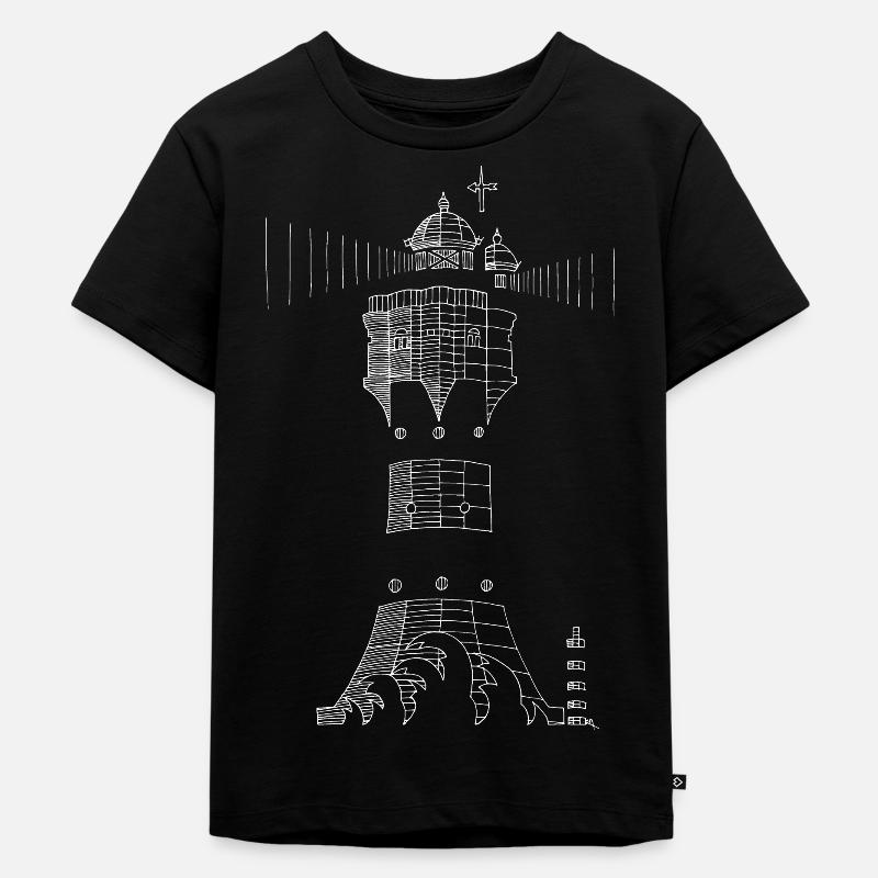 Phare Du Sable rouge - blanc - T-shirt Premium bio Enfant - noir