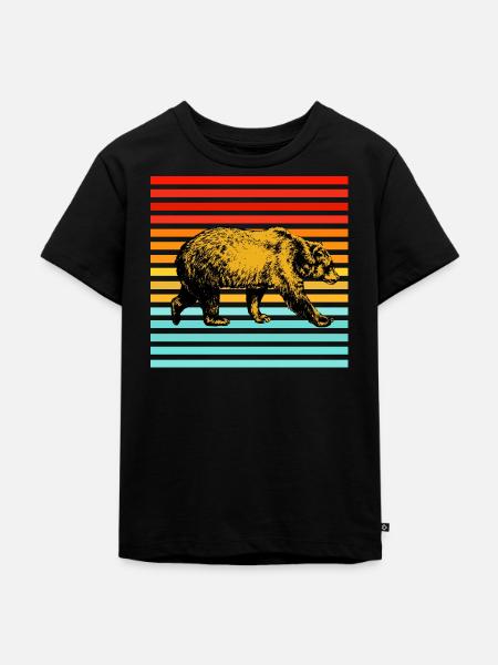 Braunbär Grizzly - Kinder Premium Bio T-Shirt - Schwarz