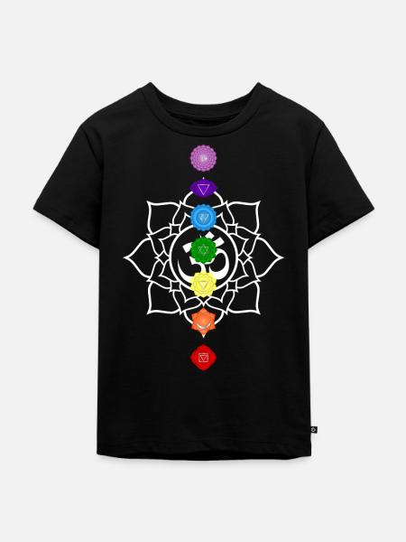 Chakra Meditation - Kinder Premium Bio T-Shirt - Schwarz