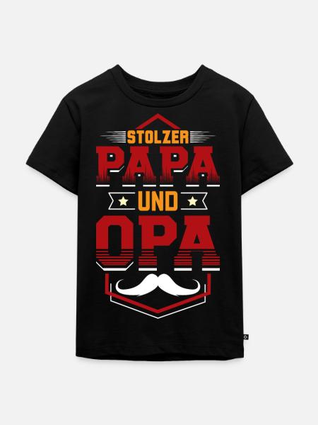 Stolzer Papa Opa - Kinder Premium Bio T-Shirt - Schwarz