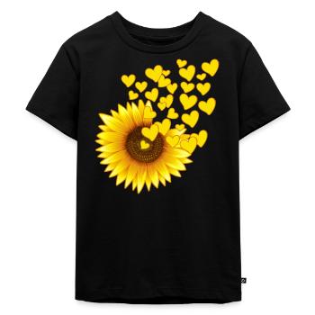 gardener sunflower allotment garden flower child - Kids Premium Organic T-Shirt - black - Front - Mikhail (115cm)