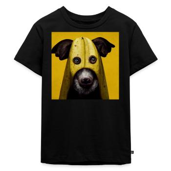 Banana Dog - Kids Premium Organic T-Shirt - black - Front - Mikhail (115cm)