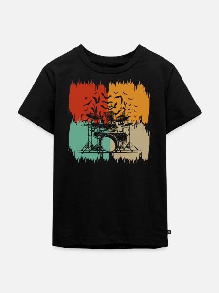 Schlagzeug SCHLAGZEUGER SCHLAGZEUGER - Kinder Premium Bio T-Shirt - Schwarz
