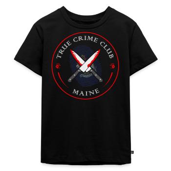 True Crime Club Maine, Murderino Murder Show - Kinder Premium Bio T-Shirt - Schwarz - Vorne - Mikhail (115cm)