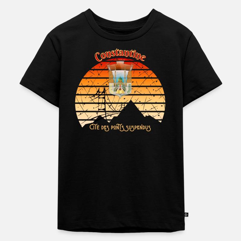 Constantine Cité des ponts suspendus - T-shirt Premium bio Enfant - noir
