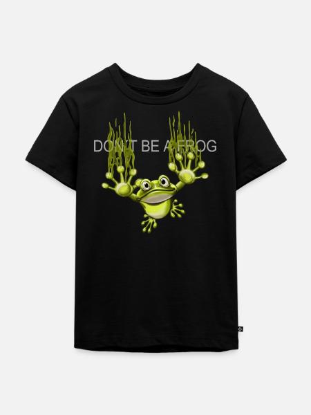Frosch - Kinder Premium Bio T-Shirt - Schwarz