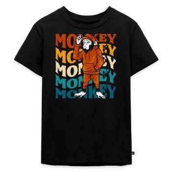 monkeys animal costumes children - Kids Premium Organic T-Shirt - black - Front - Mikhail (115cm)
