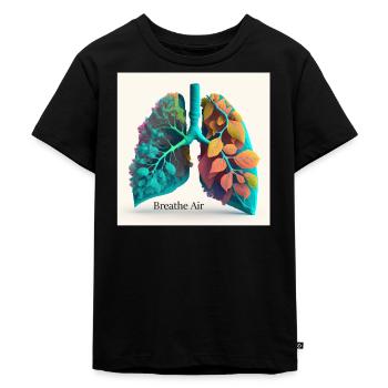 Lunge im Umweltdesign Grün - Kinder Premium Bio T-Shirt - Schwarz - Vorne - Mikhail (115cm)