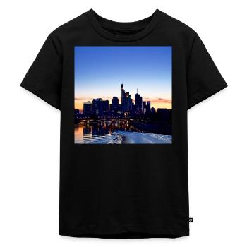 Frankfurt Skyline - Kinder Premium Bio T-Shirt - Schwarz - Vorne - Mikhail (115cm)
