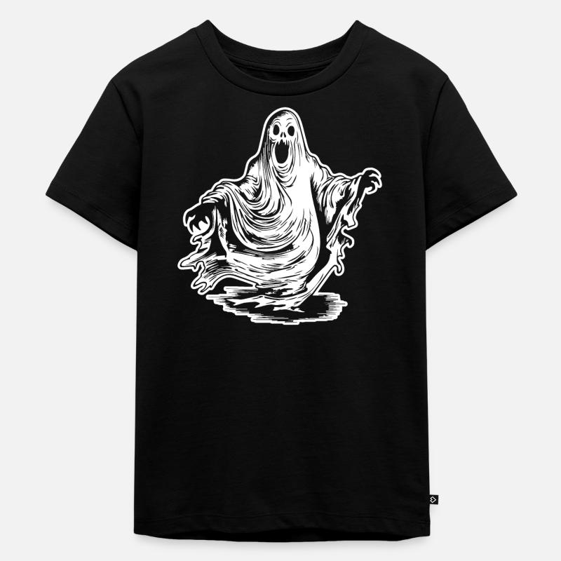 Ghost Ghosts Witching Hour Halloween - Kids Premium Organic T-Shirt - black