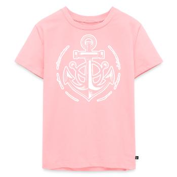 Anker Boot Schiff Nautik - Kinder Premium Bio T-Shirt - Rosa - Vorne - AI Model Kid Female (0cm)