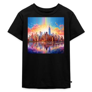 icecrusher New YorkSkyline Cartographic - Kinder Premium Bio T-Shirt - Schwarz - Vorne - Mikhail (115cm)