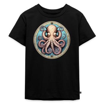 Sohn Krake: Maximus - Kinder Premium Bio T-Shirt - Schwarz - Vorne - Mikhail (115cm)