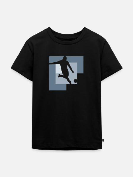 Fussball Kicker Tormann Kopfball - Kinder Premium Bio T-Shirt - Schwarz