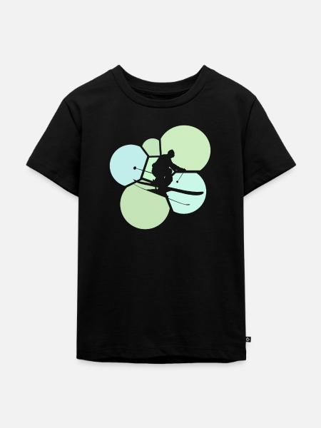 Ski Freeride Schnee - Kinder Premium Bio T-Shirt - Schwarz