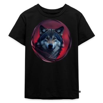 loup - T-shirt Premium bio Enfant - noir - Devant - Mikhail (115cm)