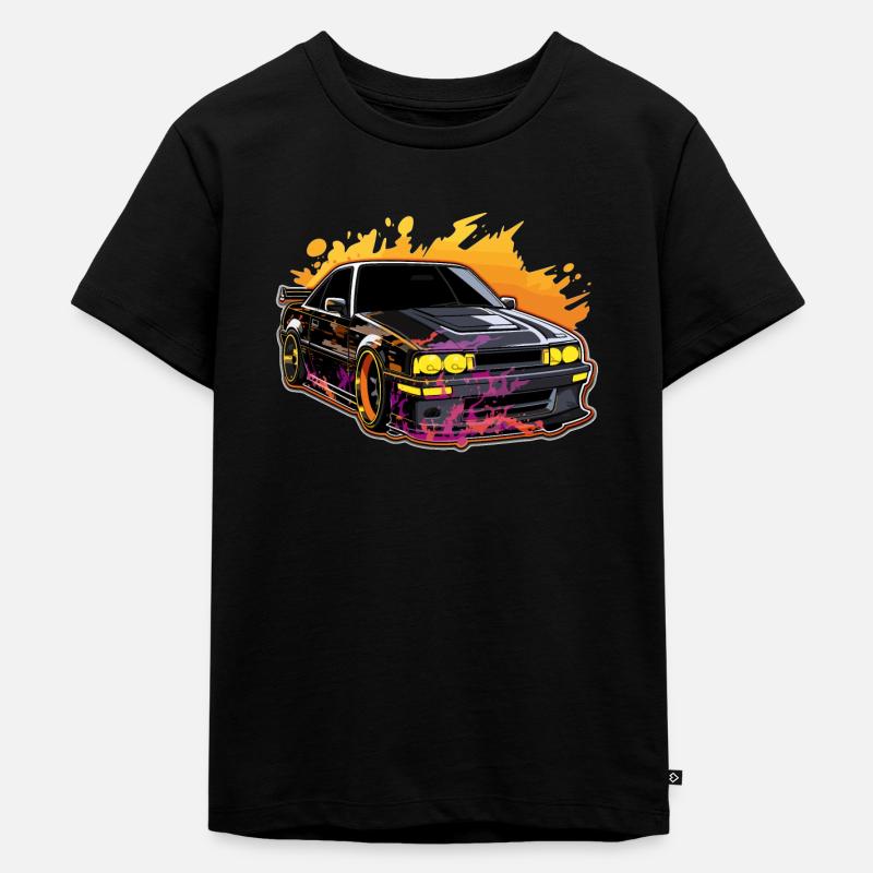 Auto - Illustration - Kinder Premium Bio T-Shirt - Schwarz