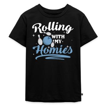 Bowling Hobby Players - Kids Premium Organic T-Shirt - black - Front - Mikhail (115cm)