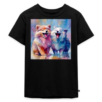 Puppies - Kids Premium Organic T-Shirt - black - Front - Mikhail (115cm)