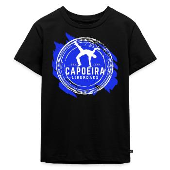 Au de frente - Blanc & Bleu - T-shirt Premium bio Enfant - noir - Devant - Mikhail (115cm)
