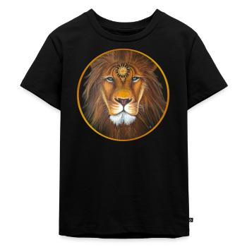 LÖWE - Kinder Premium Bio T-Shirt - Schwarz - Vorne - Mikhail (115cm)
