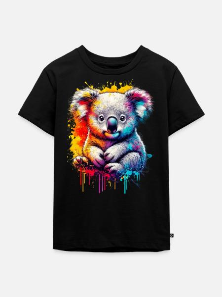 Koala - Kinder Premium Bio T-Shirt - Schwarz