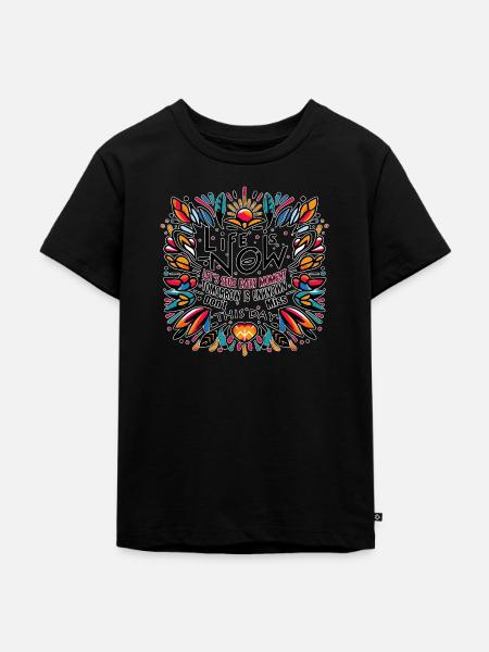 Das Leben ist heute - Kinder Premium Bio T-Shirt - Schwarz