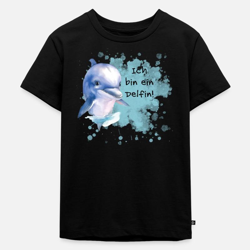 Ich bin ein Delfin! - Kinder Premium Bio T-Shirt - Schwarz